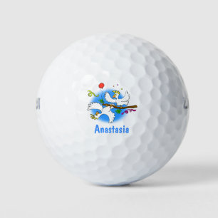 Süße lustige Kakadu-Vögel Cartoon Golfball