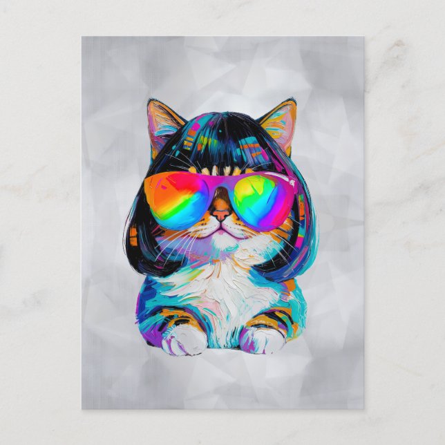 Süße lustige Katze (Gemälde Nr. 2) Postkarte (Vorderseite)