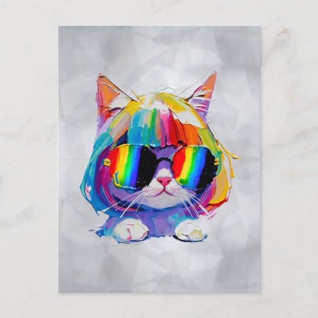 Süße lustige Katze (Gemälde Nr. 5) Postkarte (Vorderseite)