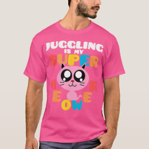 Süße lustige Katze jongliert Superkraft T-Shirt