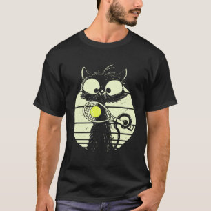Süße lustige Katze Tennis Tennisspieler Katze T-Shirt