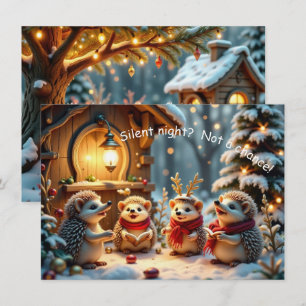 Süße Lustige Kein Stiller Abend Igel Weihnachtskar Karte