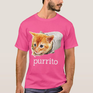 Süße lustige Kitty Katze Purrito Burrito Wortspiel T-Shirt