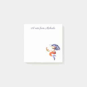 Süße lustige lila Fisch Meerjungfrau Post-it Klebezettel