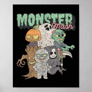 Süße lustige Monster Mash Frankenstein Horrorfilme Poster