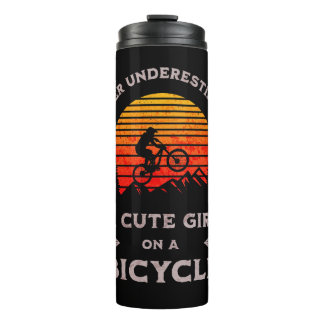 Süße lustige Mountainbike-Fahrradfahren für Mädche Thermosbecher