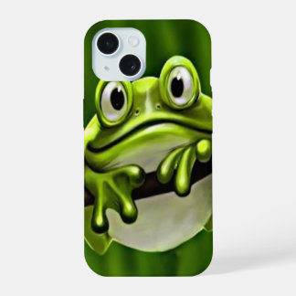 Süße lustige niedliche lächelnde grüne Frosch im B iPhone 15 Hülle