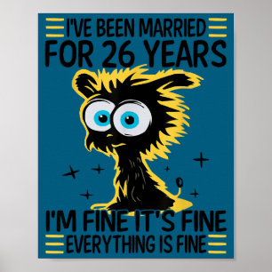 Süße lustige Paare zum 26. Hochzeitstag Poster