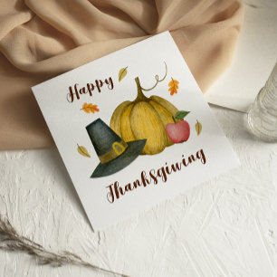 Süße lustige Pilger-Kürbis-Happy-Thanksgiving-Kart