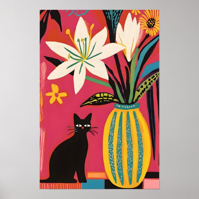 Süße lustige schwarze Katze Poster (Vorne)