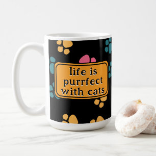 Süße lustige schwarze Katzenpfote Kaffeetasse