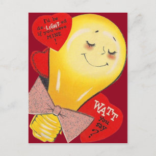 Süße Lustige Seltsame Glühbirne Herz Valentinstag Feiertagspostkarte