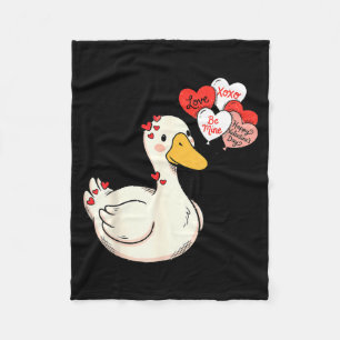 Süße lustige Valentinstag alberne Gänse Ente Liebe Fleecedecke