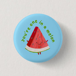 Süße lustige Wassermelonen-Wortspielerei: Einer un Button