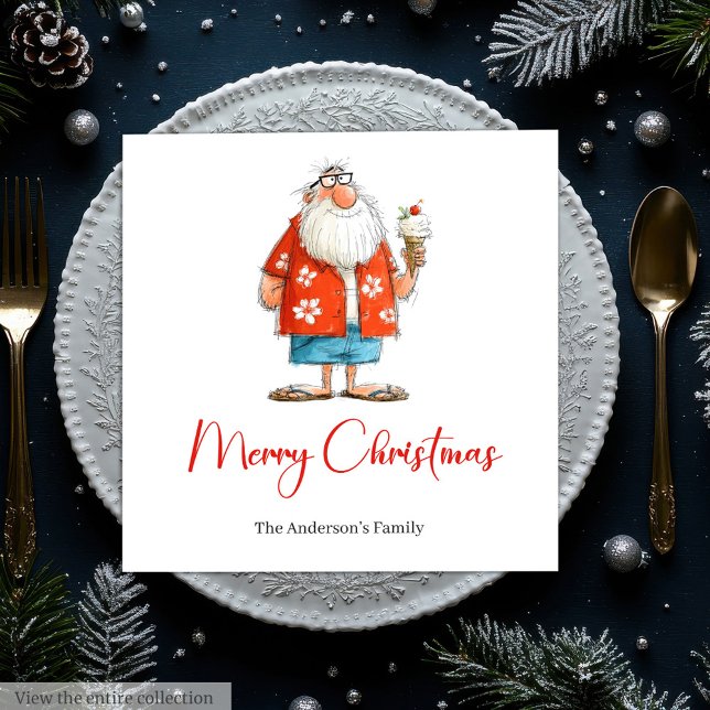 Süße lustige Weihnachtsmann-Wasserfarben-Tischserv Serviette (Cute Funny Santa Claus Watercolor Dinner Napkins)