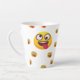 Süße lustige Zunge herausstreckende EMoji Milchtasse
