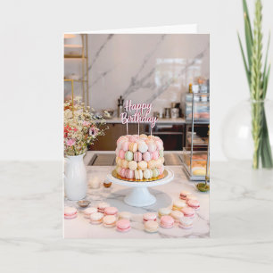 Süße Macaron-Torte Frohe Geburtstagskarte Karte