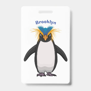 Süße Macaroni-Pinguin-Cartoon-Illustration Ausweis