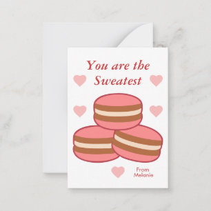 Süße Macarons Kinder Klassenzimmer Valentinstag No Mitteilungskarte