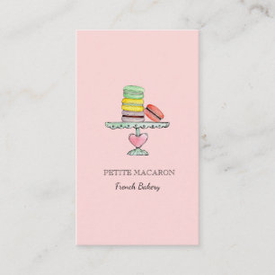 Süße Macarons rosa Backwaren Geschäftskarte Visitenkarte