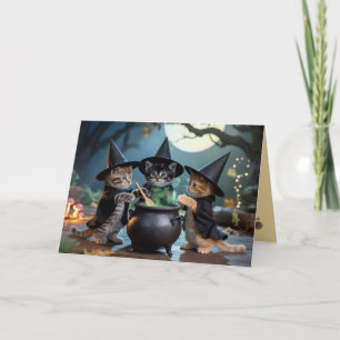 Süße Macbeth-Katzen-Halloween-Karte Feiertagskarte