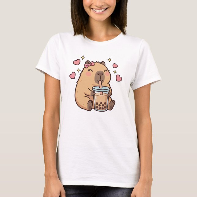 Süße Mädchen Capybara Ramen Kawaii Tee Kawaii Capy (Vorderseite)