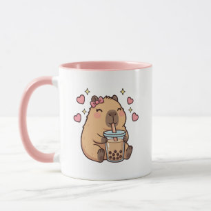 Süße Mädchen Capybara Ramen Kawaii Tee Kawaii Capy Tasse