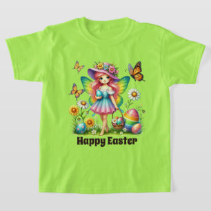 Süße Mädchen Frohe Ostern Fee anpassbar T-Shirt