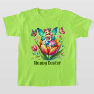 Süße Mädchen Frohe Ostern Fee anpassbar T-Shirt