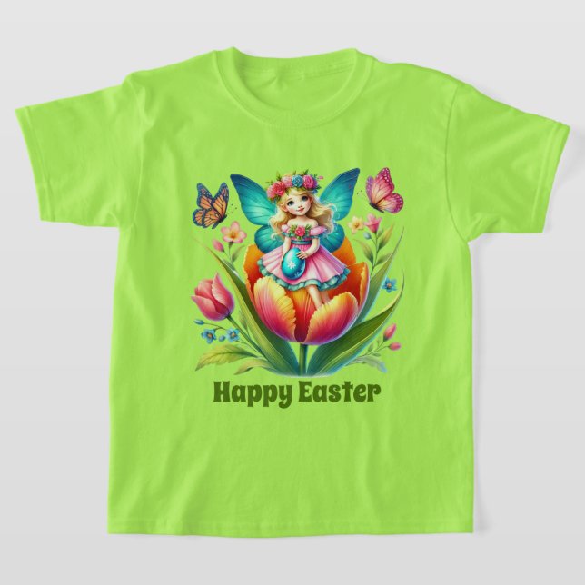 Süße Mädchen Frohe Ostern Fee anpassbar  T-Shirt (Ablage )