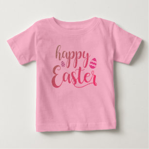 Süße Mädchen Frohe Ostern Rosa Glitter Baby T-shirt