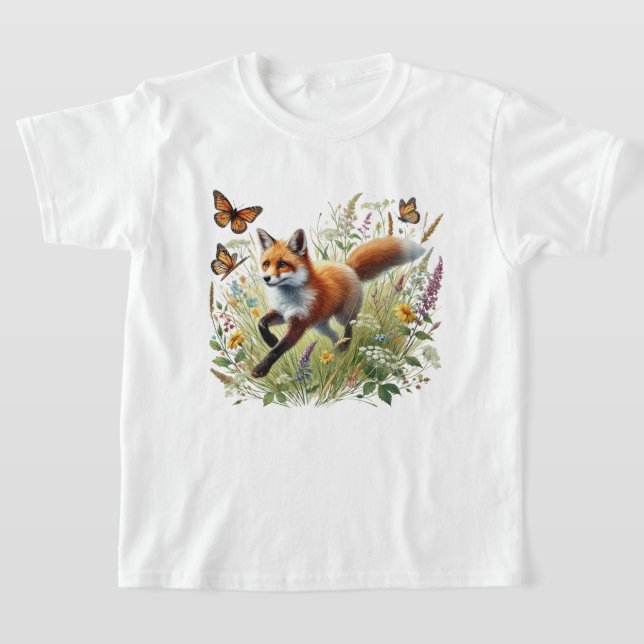 Süße Mädchen Fuchs Liebhaber  T-Shirt (Ablage )