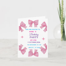 Süße Mädchen-Geburtstagsparty-Einladung – Pink Geb