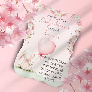 Süße Mädchen-Hasen-Baby-Shower-Einladung Einladung