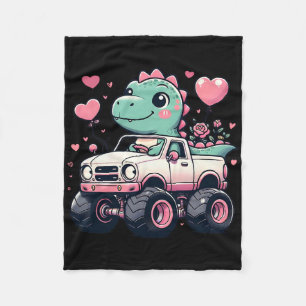 Süße Mädchen Kinder Valentinstag Dinosaurier Reite Fleecedecke