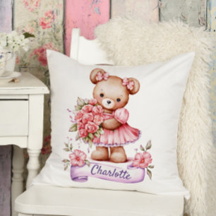 Süße Mädchen-Kinderzimmer-Wurfkissen mit Teddybär Kissen