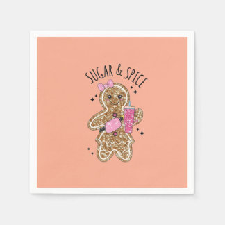 Süße Mädchen-Pfefferkuchen-Teller Serviette