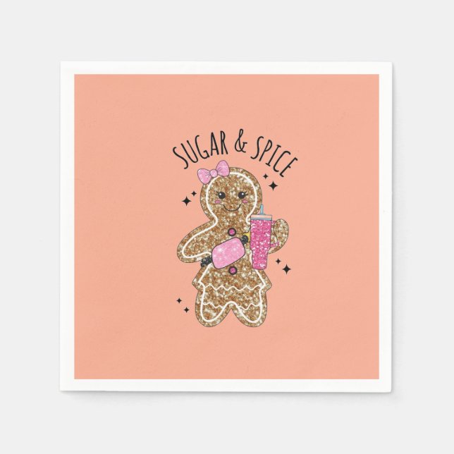 Süße Mädchen-Pfefferkuchen-Teller Serviette (Vorderseite)