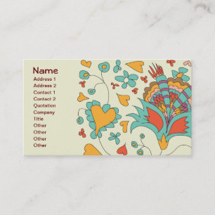 Süße Mädchen-Retro-Herzen Blumen Floral Visitenkarte
