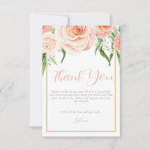 Süße Mädchen-Rosa-Blumen-Baby-Shower-Dankeskarten