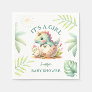 Süße Mädchen-Rosa-Dinosaurier-Baby-Party Serviette