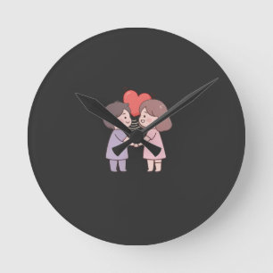 süße Mädchen Runde Wanduhr