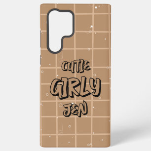Süße Mädchenbraun Gingham Samsung Galaxy Hülle
