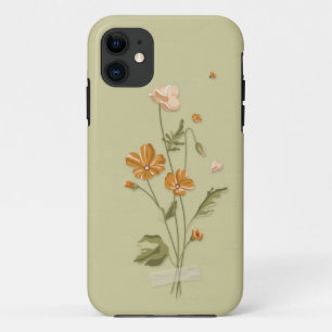 Süße Mädchenhaft orange blühende florale Case-Mate iPhone Hülle