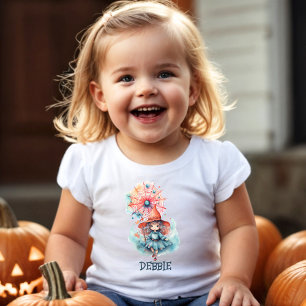 Süße Mädchenhafte Rosa Hexe Spinne Wasserfarbe Hal Kleinkind T-shirt