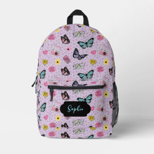 Süße Mädchenhafte Rosa Wasserfarbe Groovy Schmette Bedruckter Rucksack
