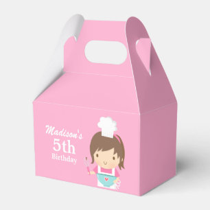 Süße Mädchenköchin Kochen Backen Geburtstagsfeier Geschenkschachtel