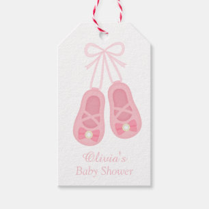 Süße Mädchenschuhe Ballerina Baby Shower Etiketten Geschenkanhänger
