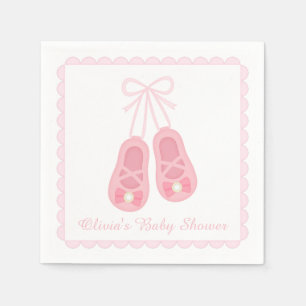 Süße Mädchenschuhe Ballerina Baby Shower Zubehör Serviette