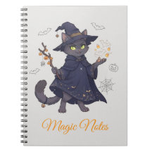 Süße magische Katzen-Halloween-Foto-Notizbuch